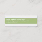 Carte De Visite Mini Bande verte de monogramme (Dos)