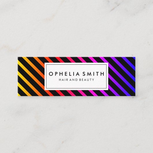 Carte De Visite Mini Bandes Chic Colorées (Devant)