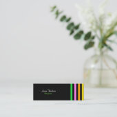Carte De Visite Mini Bandes colorées, Bandes arc-en-ciel, Motif rayé (Debout devant)