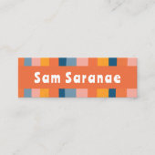 Carte De Visite Mini Bandes de bonbons colorées minimaliste Cool Rétro (Devant)