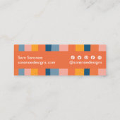 Carte De Visite Mini Bandes de bonbons colorées minimaliste Cool Rétro (Dos)
