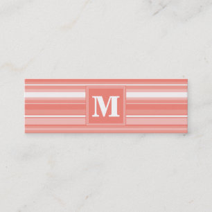 Carte De Visite Mini Bandes de corail monogramme
