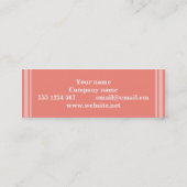 Carte De Visite Mini Bandes de corail monogramme (Dos)