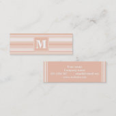 Carte De Visite Mini Bandes de pêche monogramme (Devant / Derrière)