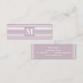 Carte De Visite Mini Bandes de quartz roses monogrammes (Devant / Derrière)