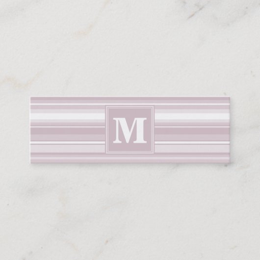 Carte De Visite Mini Bandes de quartz roses monogrammes (Devant)