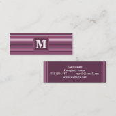 Carte De Visite Mini Bandes mauve monogrammes (Devant / Derrière)