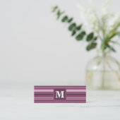 Carte De Visite Mini Bandes mauve monogrammes (Debout devant)