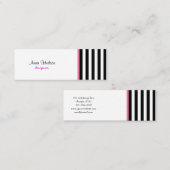 Carte De Visite Mini Bandes noires et blanches, Motif rayé, Lignes (Devant / Derrière)