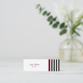Carte De Visite Mini Bandes noires et blanches, Motif rayé, Lignes (Debout devant)