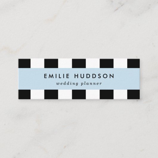 Carte De Visite Mini Bandes noires et blanches, Motif rayé, Lignes (Devant)