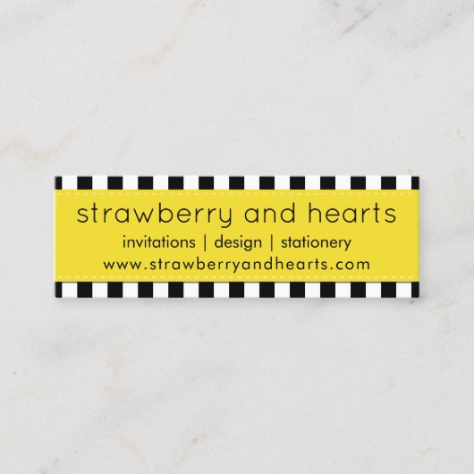 Carte De Visite Mini Bandes noires et blanches, Motif rayé, Lignes (Devant)