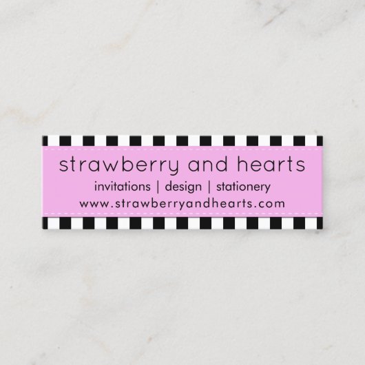 Carte De Visite Mini Bandes noires et blanches, Motif rayé, Lignes (Devant)