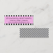 Carte De Visite Mini Bandes noires et blanches, Motif rayé, Lignes (Devant / Derrière)