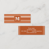 Carte De Visite Mini Bandes orange monogrammes (Devant / Derrière)