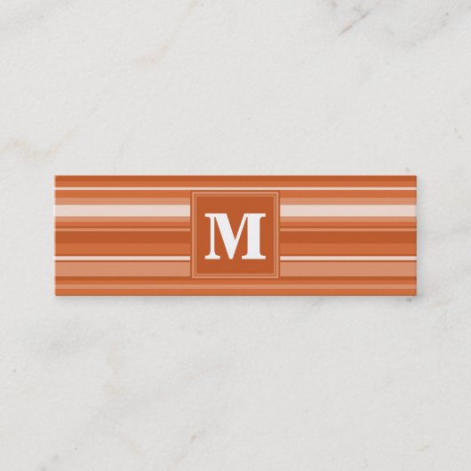 Carte De Visite Mini Bandes orange monogrammes (Devant)
