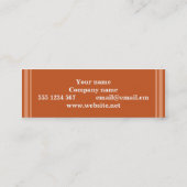 Carte De Visite Mini Bandes orange monogrammes (Dos)