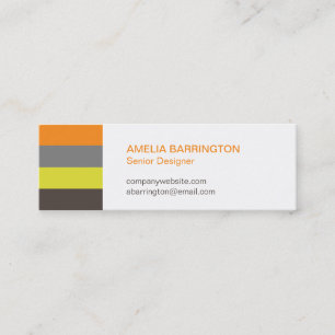 Carte De Visite Mini Bandes rétro orange créateur professionnel petit