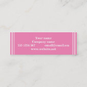Carte De Visite Mini Bandes rose monogramme (Dos)