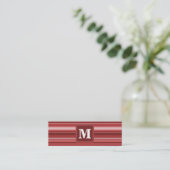 Carte De Visite Mini Bandes rouges monogrammes (Debout devant)