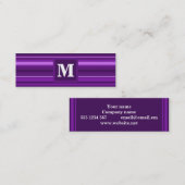 Carte De Visite Mini Bandes violettes monogrammes (Devant / Derrière)