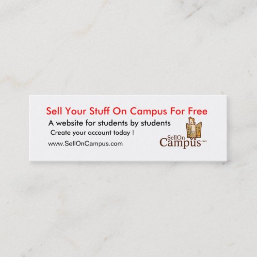Carte De Visite Mini Bannière de SellOnCampus (Devant)