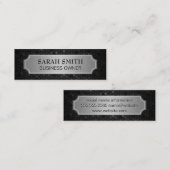 Carte De Visite Mini Bannière métallique argentée | Futuriste géométriq (Devant / Derrière)