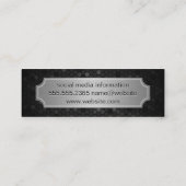 Carte De Visite Mini Bannière métallique argentée | Futuriste géométriq (Dos)