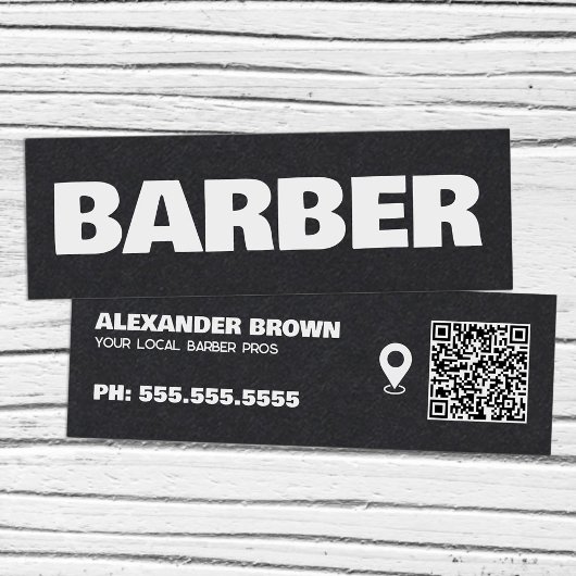 Carte De Visite Mini Barber Google Maps QR