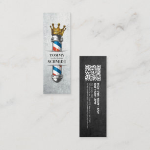 Carte De Visite Mini Barber Hair Shop King Crown Barber Pole Hair Salon