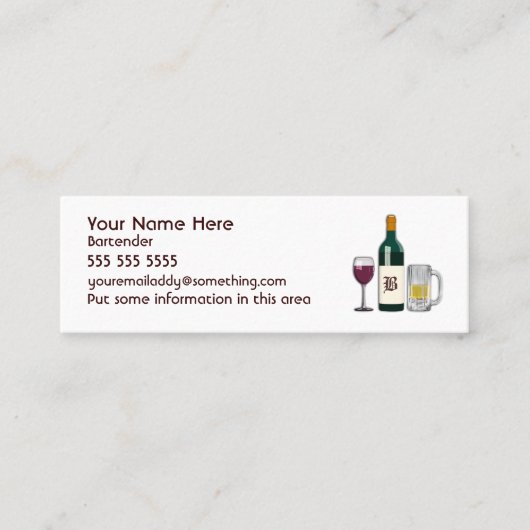 Carte De Visite Mini Barman blanc (Devant)