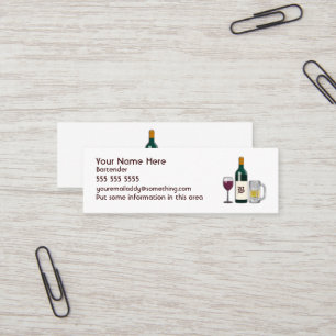 Carte De Visite Mini Barman blanc