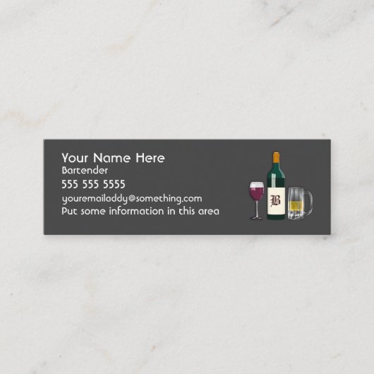 Carte De Visite Mini Bartender Dark (Devant)