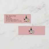 Carte De Visite Mini Bartender rose (Devant / Derrière)