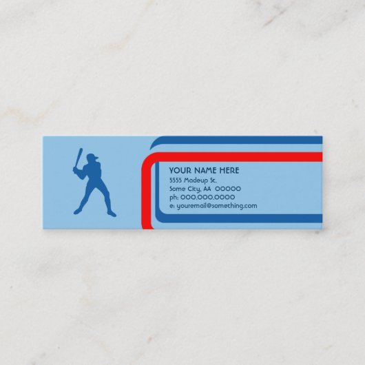 Carte De Visite Mini baseball : style rétro : (Devant)