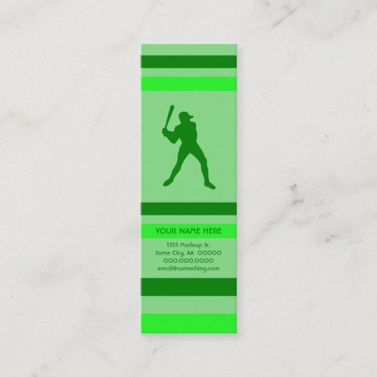 Carte De Visite Mini baseball : style rétro : (Devant)