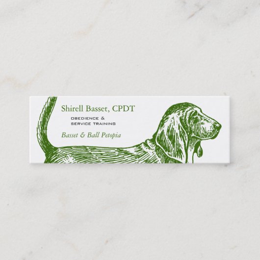 Carte De Visite Mini Basset Hound Dog Business (Devant)