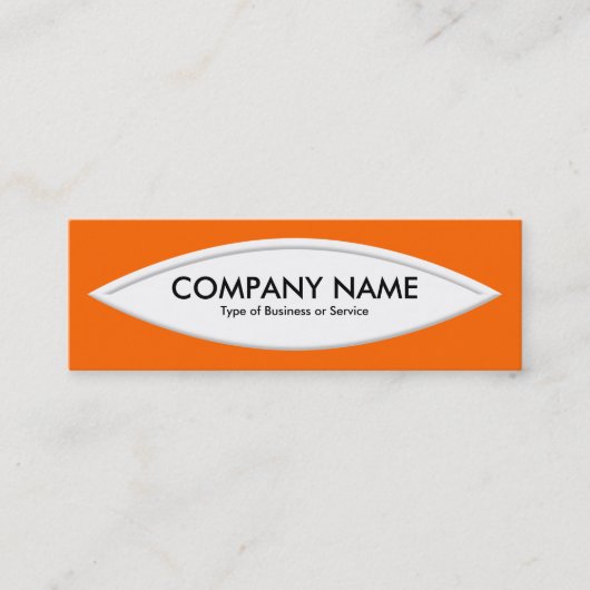 Carte De Visite Mini Bateau forme II - Blanc sur orange (Devant)