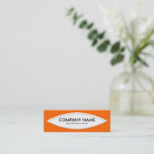 Carte De Visite Mini Bateau forme II - Blanc sur orange (Debout devant)