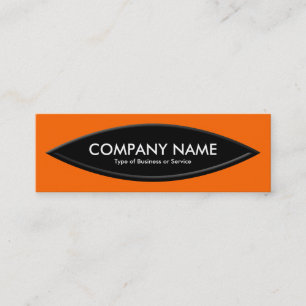 Carte De Visite Mini Bateau forme II - orange sur noir