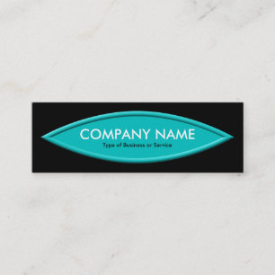 Carte De Visite Mini Bateau forme II - Turquoise sur Noir