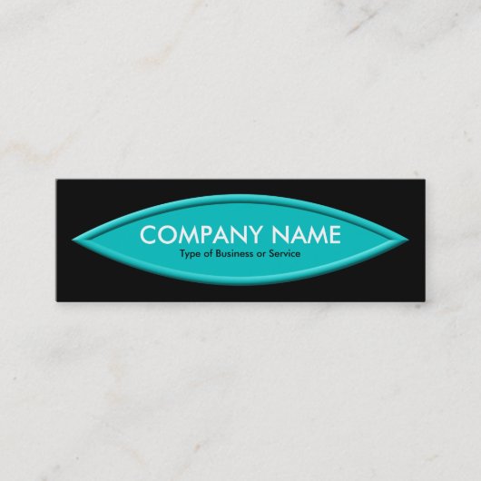 Carte De Visite Mini Bateau forme II - Turquoise sur Noir (Devant)