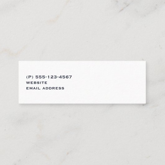 Carte De Visite Mini Beau Cheval Blanc Courir dans la neige (Dos)