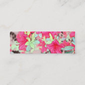 Carte De Visite Mini Beau style art rose azalea fleurs maigre (Dos)