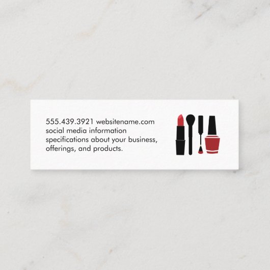 Carte De Visite Mini Beauté et maquillage (Dos)