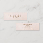 Carte De Visite Mini Beauté simple et classique Revêtement rose (Devant / Derrière)
