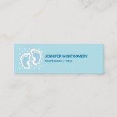 Carte De Visite Mini Bébé bleu mou Pieds de garçon (Devant)