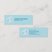 Carte De Visite Mini Bébé bleu mou Pieds de garçon (Devant / Derrière)