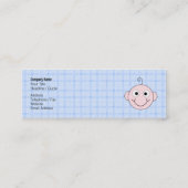 Carte De Visite Mini Bébé mignon. Fond bleu de contrôle (Dos)