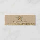 Carte De Visite Mini Bee Honeycomb fabricant de bougies Kraft (Devant)